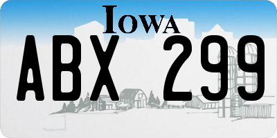 IA license plate ABX299