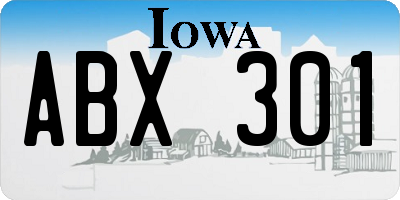 IA license plate ABX301