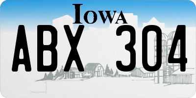 IA license plate ABX304