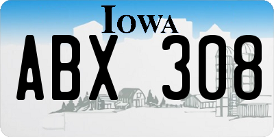 IA license plate ABX308