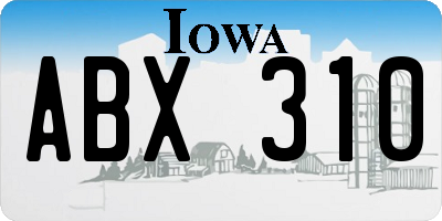 IA license plate ABX310