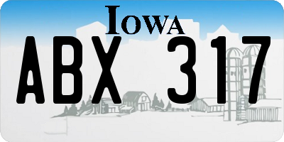 IA license plate ABX317