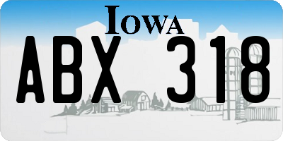 IA license plate ABX318