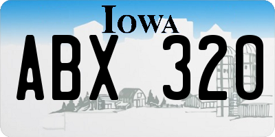 IA license plate ABX320