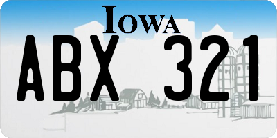 IA license plate ABX321