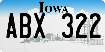 IA license plate ABX322