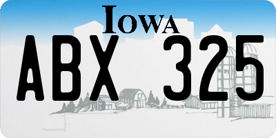 IA license plate ABX325