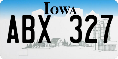 IA license plate ABX327