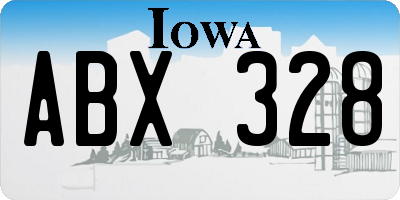IA license plate ABX328