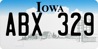 IA license plate ABX329