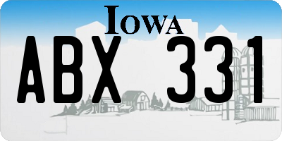 IA license plate ABX331