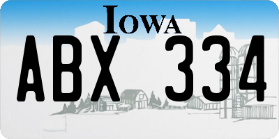 IA license plate ABX334