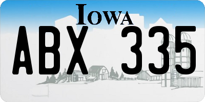 IA license plate ABX335