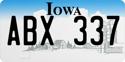 IA license plate ABX337