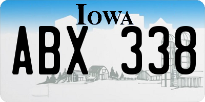 IA license plate ABX338