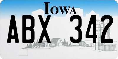 IA license plate ABX342