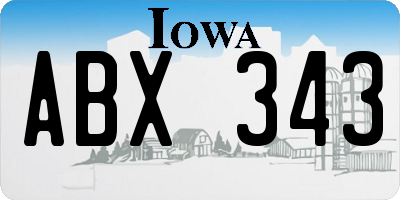 IA license plate ABX343