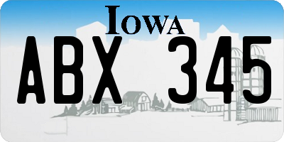 IA license plate ABX345