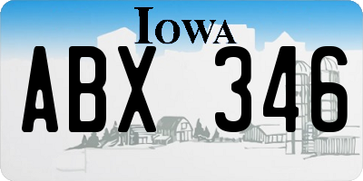 IA license plate ABX346