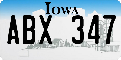 IA license plate ABX347