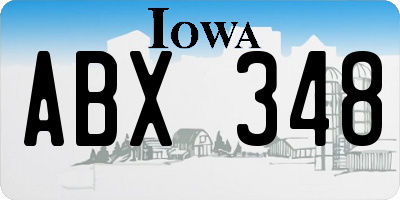 IA license plate ABX348