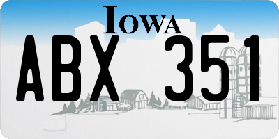 IA license plate ABX351