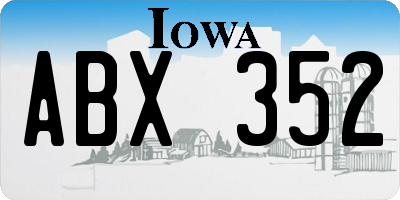 IA license plate ABX352