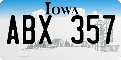 IA license plate ABX357