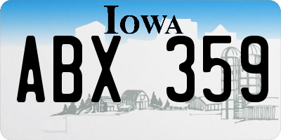 IA license plate ABX359