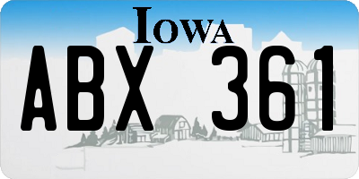 IA license plate ABX361