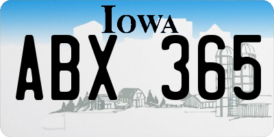 IA license plate ABX365