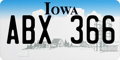 IA license plate ABX366