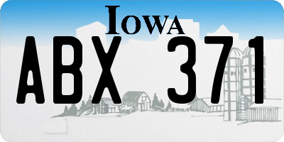 IA license plate ABX371