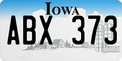 IA license plate ABX373