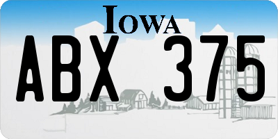 IA license plate ABX375