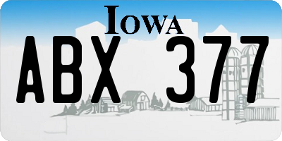 IA license plate ABX377