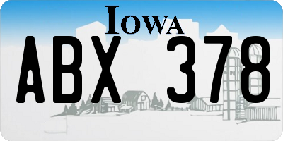 IA license plate ABX378