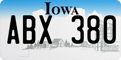 IA license plate ABX380