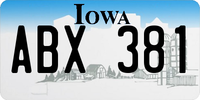 IA license plate ABX381