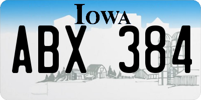 IA license plate ABX384