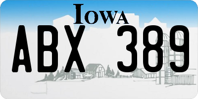 IA license plate ABX389
