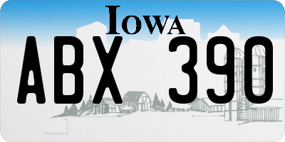 IA license plate ABX390