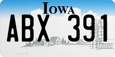 IA license plate ABX391