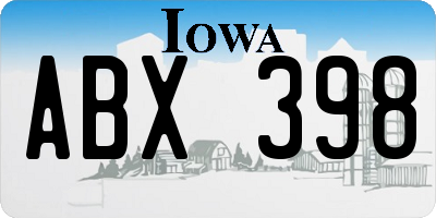 IA license plate ABX398
