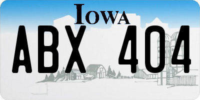 IA license plate ABX404
