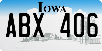 IA license plate ABX406
