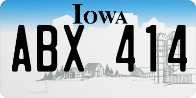 IA license plate ABX414