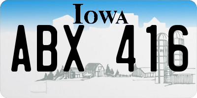 IA license plate ABX416