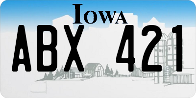 IA license plate ABX421