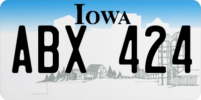 IA license plate ABX424